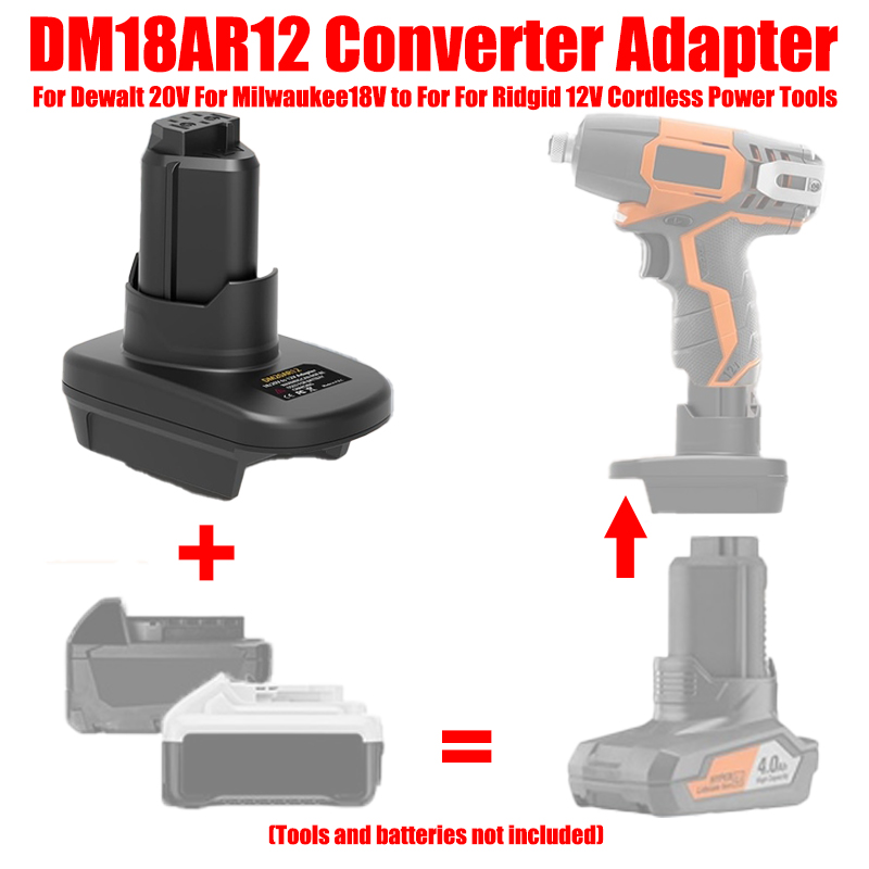 Power Tools Ridgid - Adaptor Baterai HAKSINKY DM18AR12 untuk Baterai