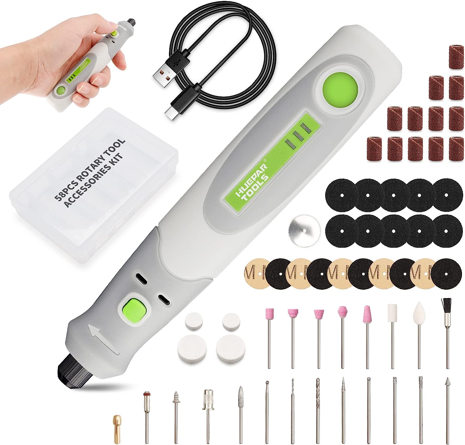 Power Tools Brand - Kit peralatan pengukir bor listrik, Kit