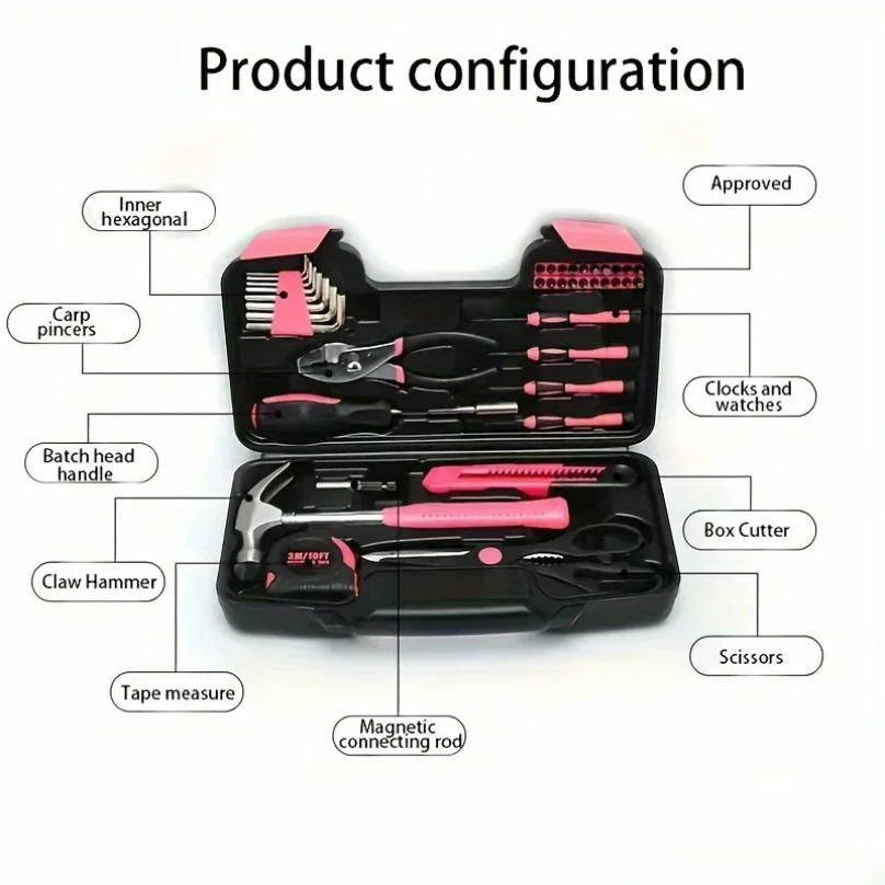 XMSJ Set Peralatan Pink, Terma - Power Tools Pink ulasan dan harga