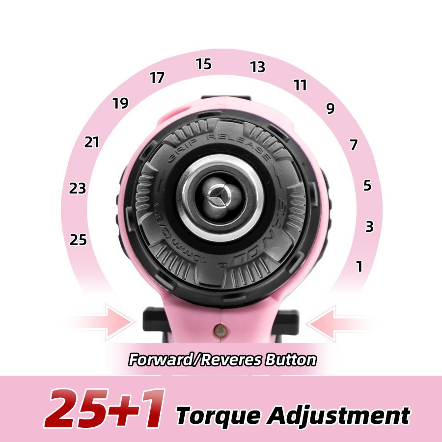 Bor tangan warna pink 10mm dua - Power Tools Pink ulasan dan harga