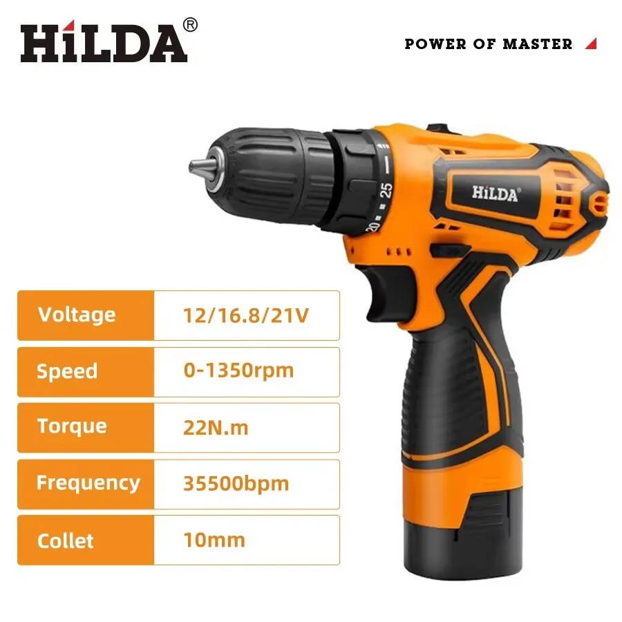 HILDA Bor Tanpa Kabel 12V/16.8 - Power Tools You Must Have ulasan dan harga