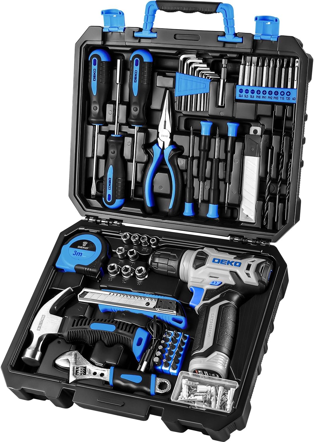 DEKO Set bor: Set alat dengan  - Combo Power Tools ulasan dan harga
