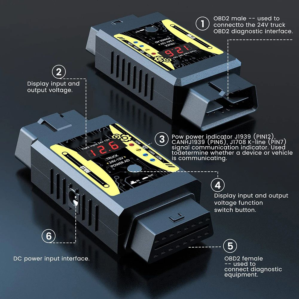 Godiag GT106 Plus Adaptor Truk - Power Quality Tools ulasan dan harga