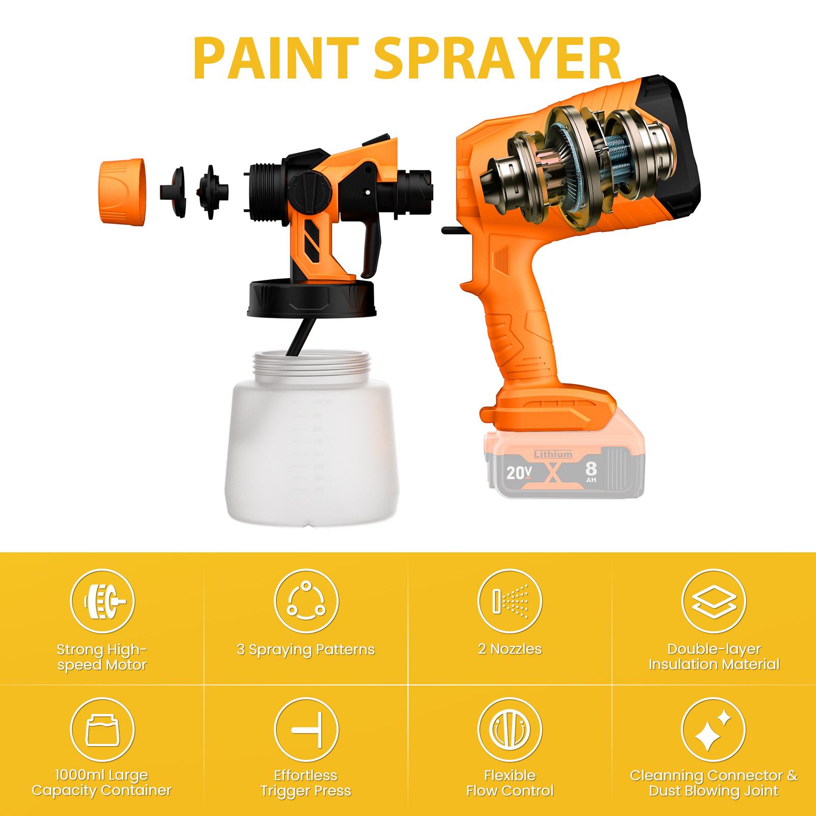 Pistol Semprot Elektrik 1000ML - Power Tools For Windows ulasan dan harga
